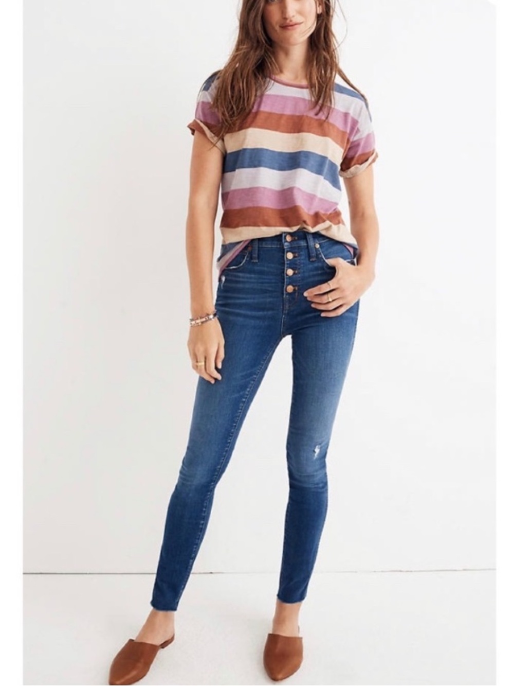 Madewell 10” High Rise Skinny Jeans Women's Size 26 Blue Button Fly